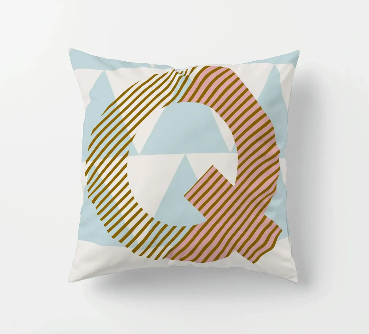 Q Typeface Alphabet cuscino da lazydaypaper