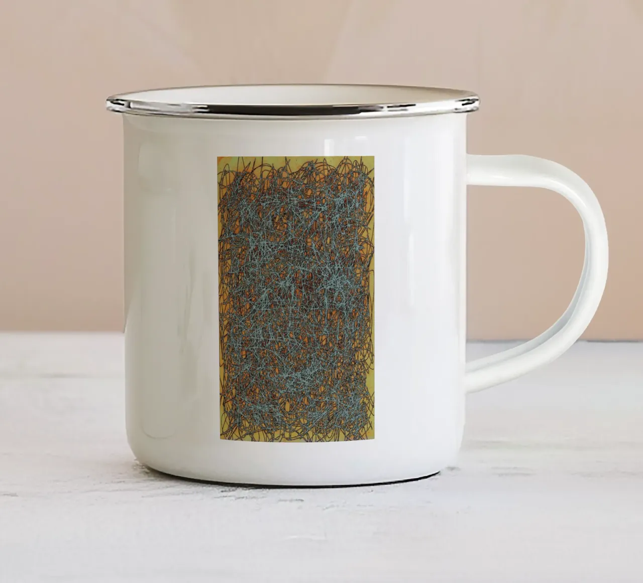 Structure 13 Emaille Tasse von József Gábos