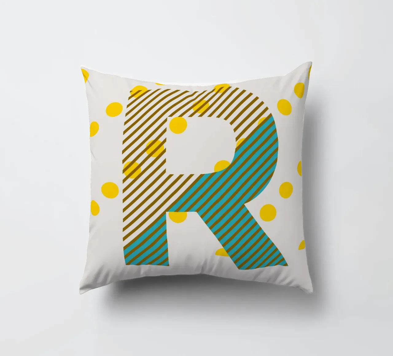R Typeface Alphabet cuscino da lazydaypaper