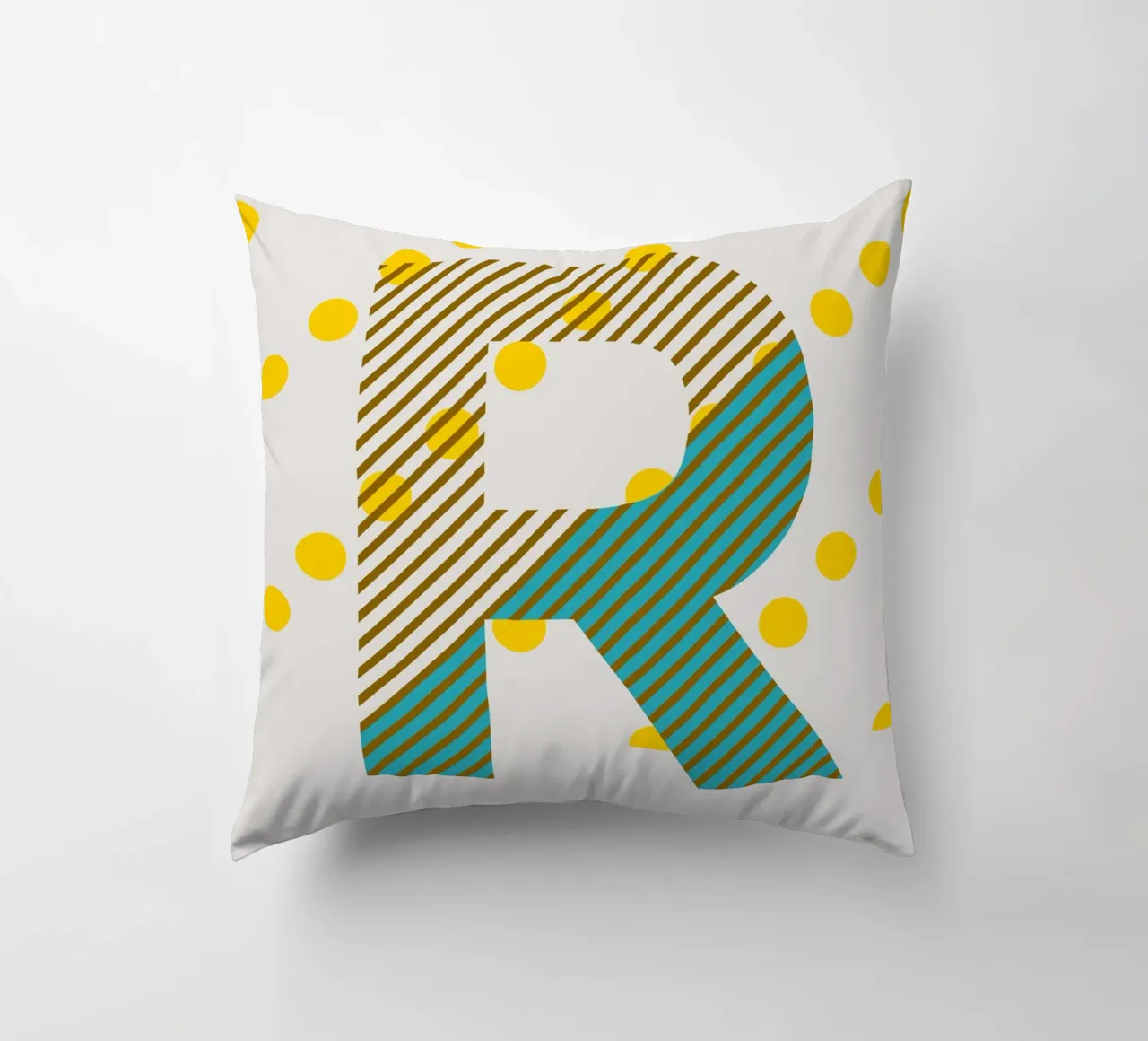 R Typeface Alphabet cuscino da lazydaypaper