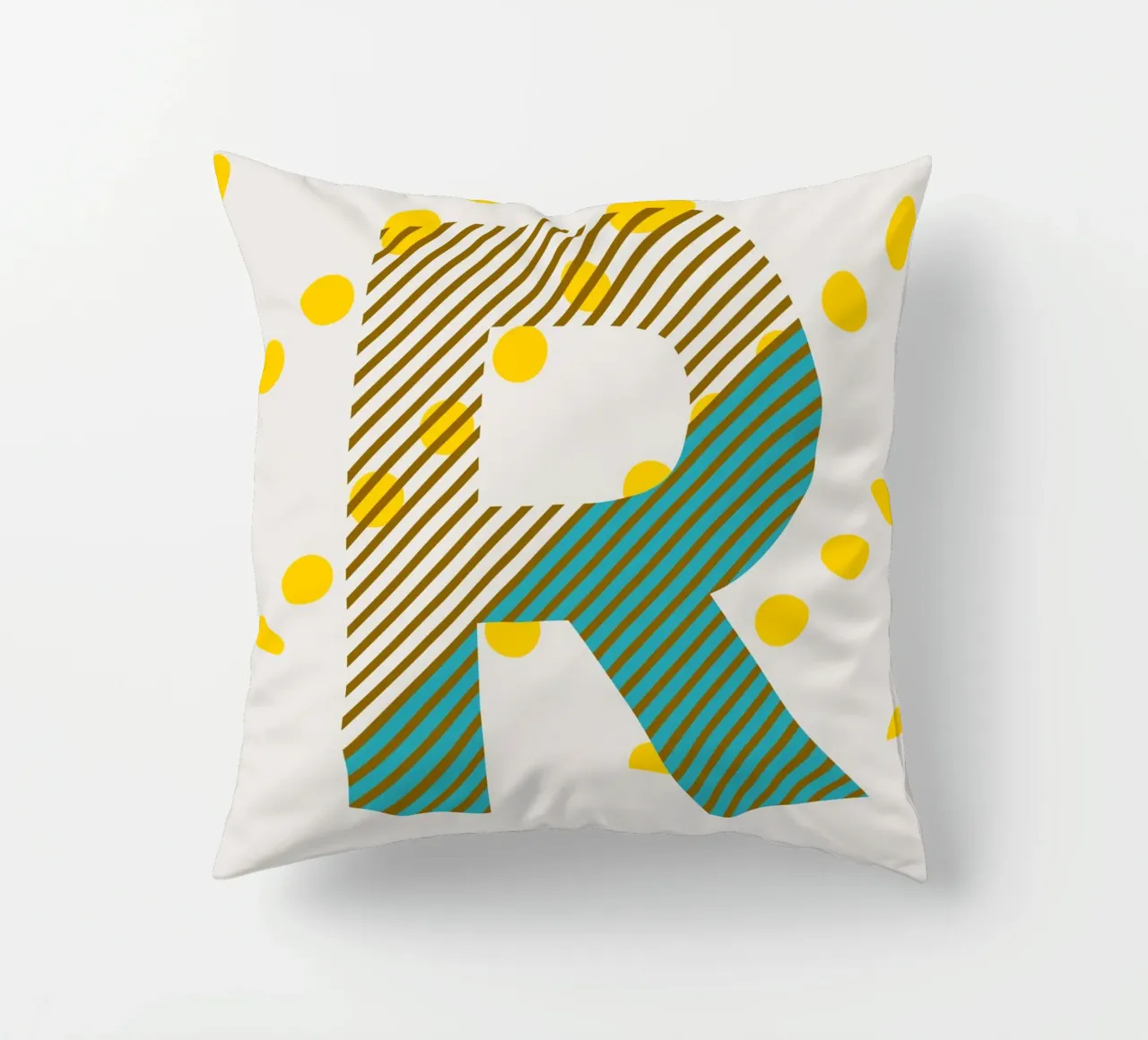 R Typeface Alphabet cuscino da lazydaypaper