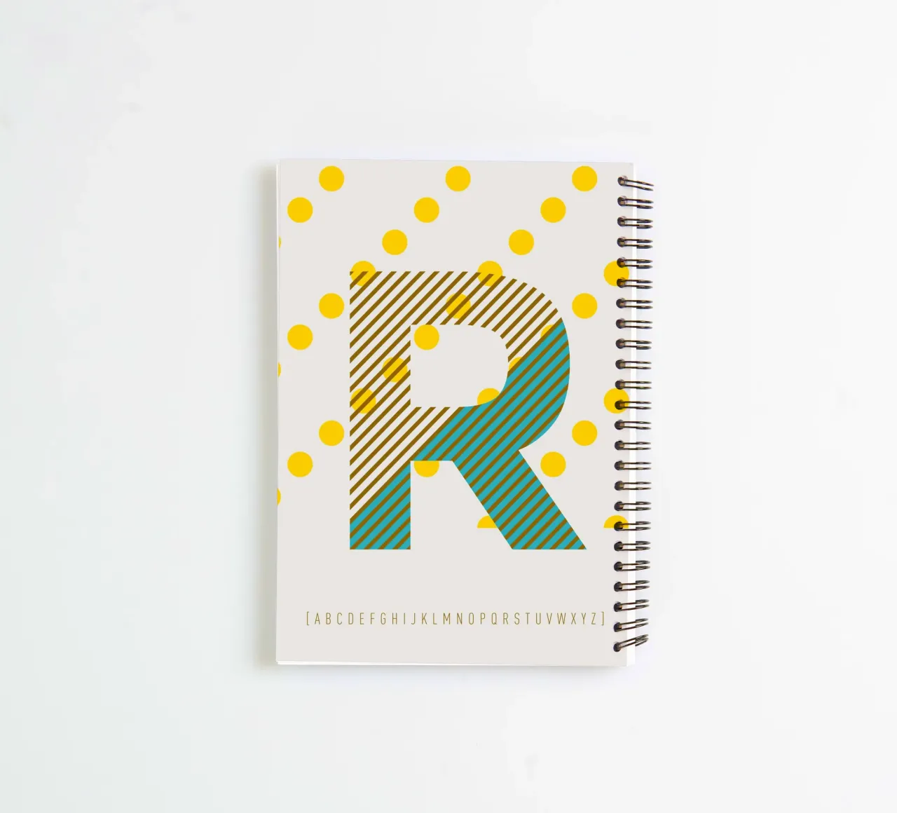 R Typeface Alphabet spiral notebook by lazydaypaper