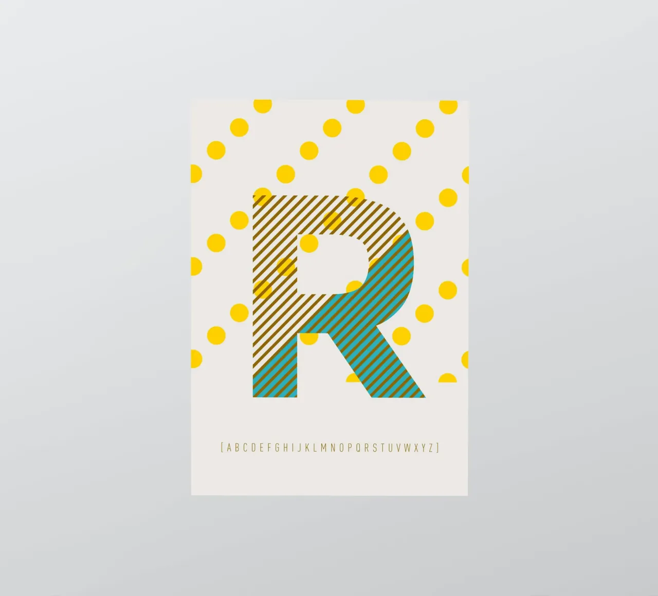 R Typeface Alphabet adesivo da lazydaypaper