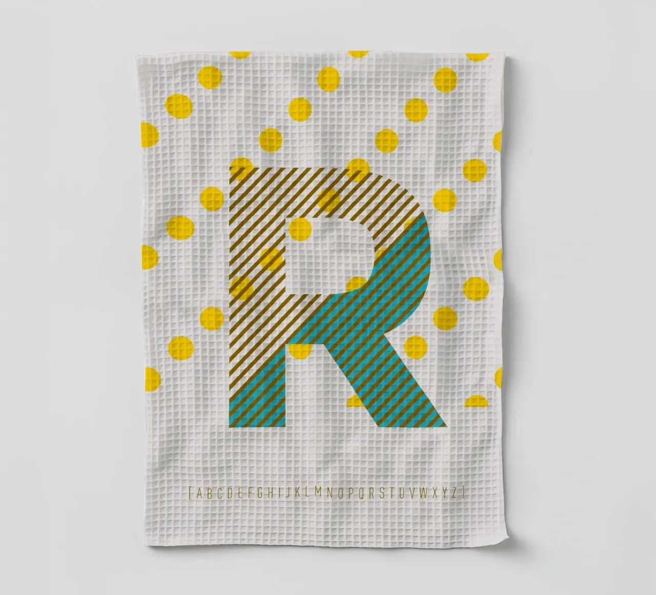 R Typeface Alphabet canovaccio da cucina da lazydaypaper