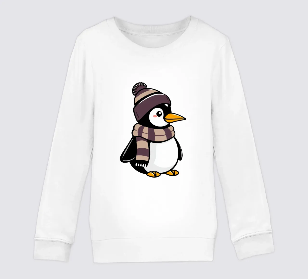 Simpatico pinguino dei cartoni animati con cappello e sciarpa invernali felpa bambino da DesignDoodle