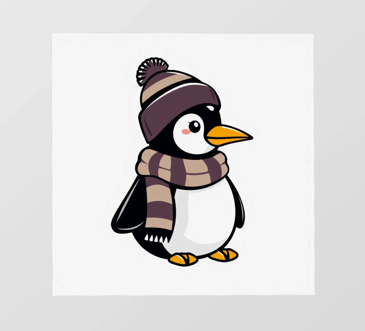 Simpatico pinguino dei cartoni animati con cappello e sciarpa invernali telo in pvc da DesignDoodle