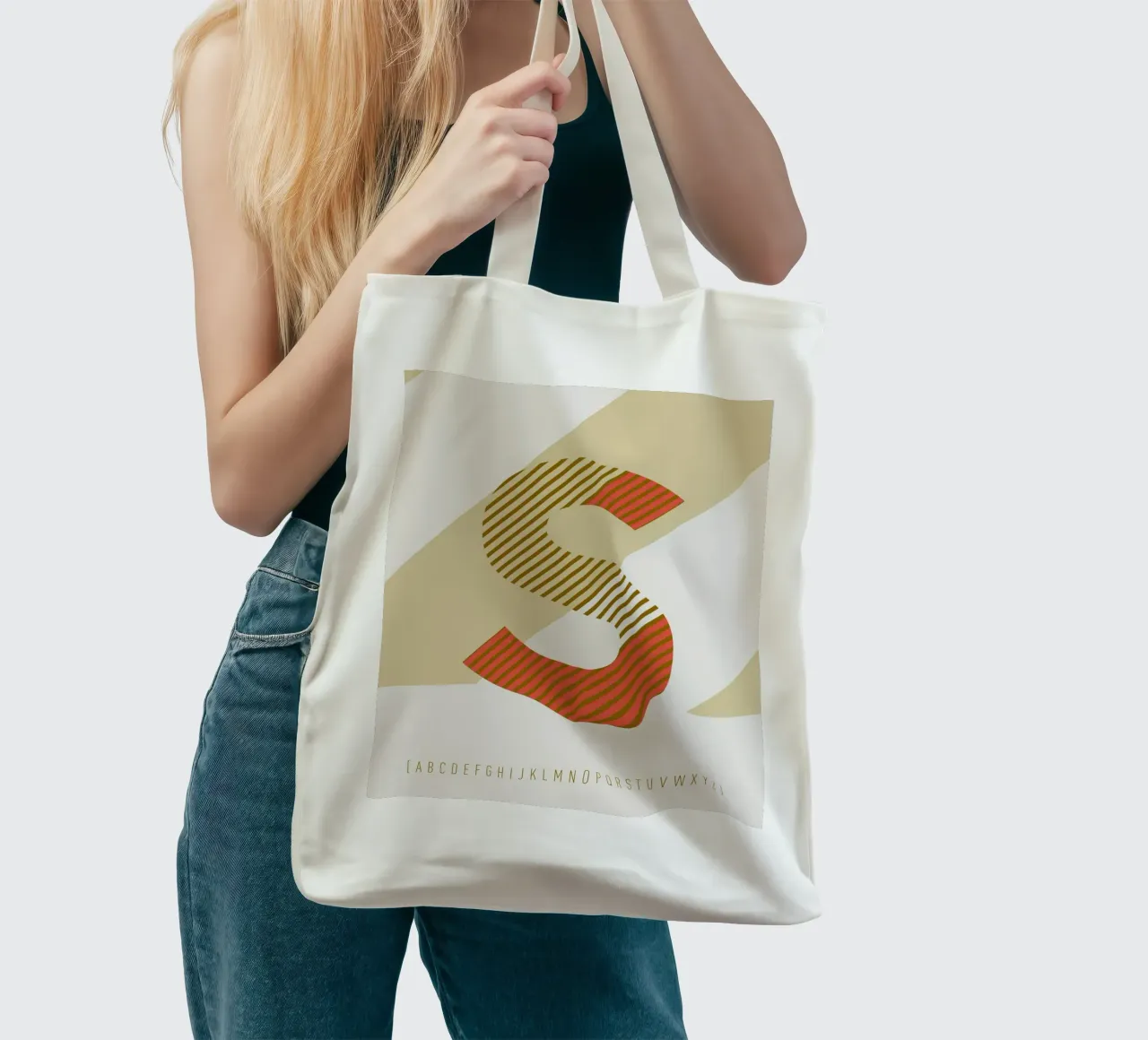 S Typeface Alphabet borsa in juta da lazydaypaper