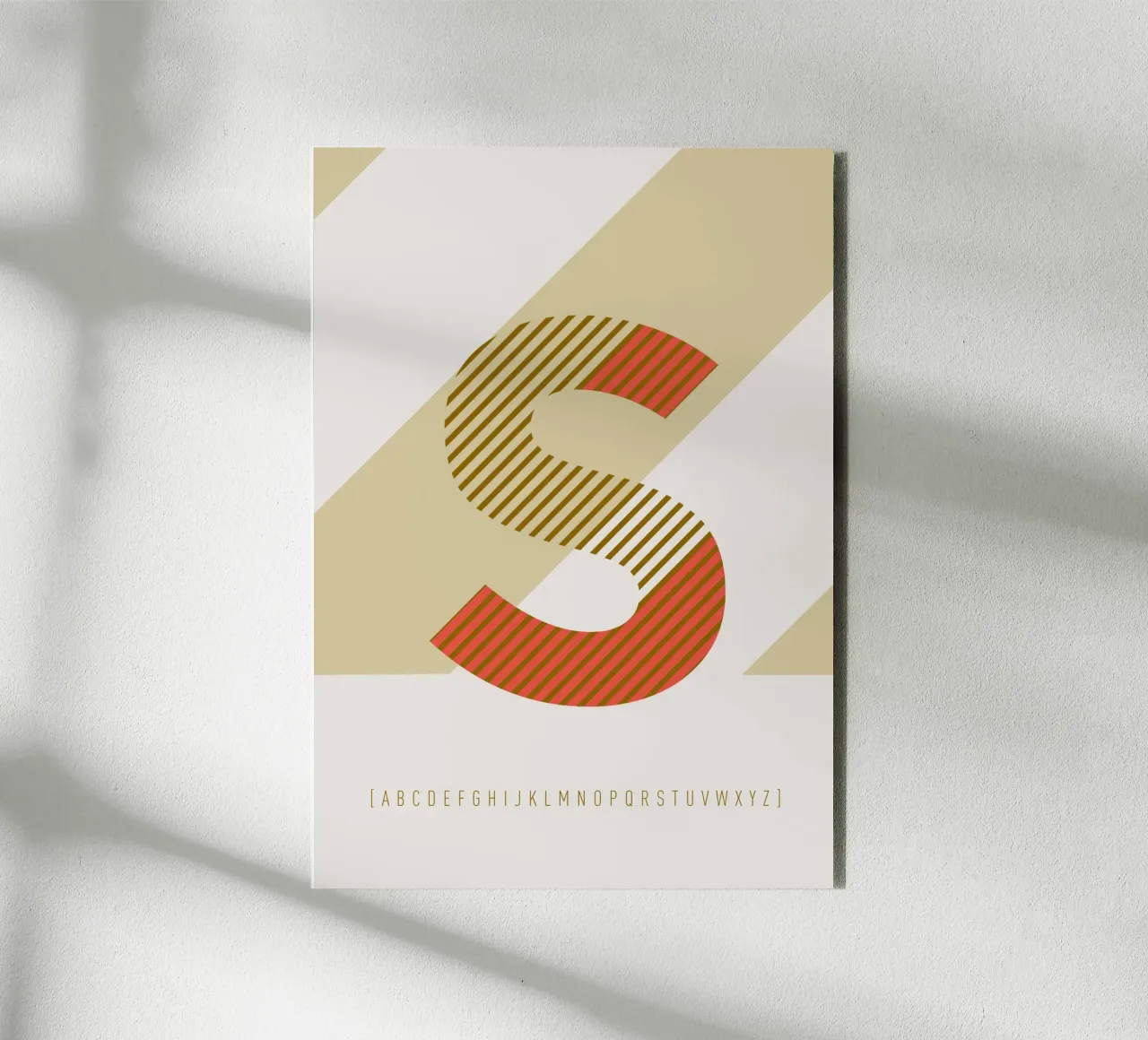 S Typeface Alphabet alluminio dibond da lazydaypaper