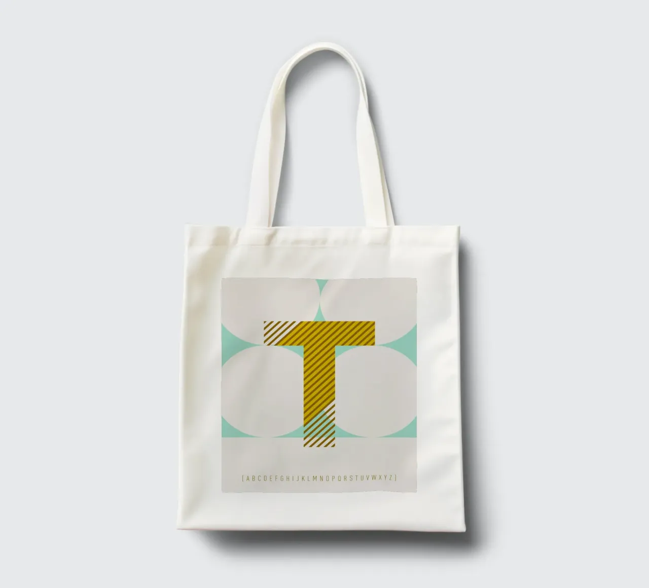 T Typeface Alphabet borsa in juta da lazydaypaper