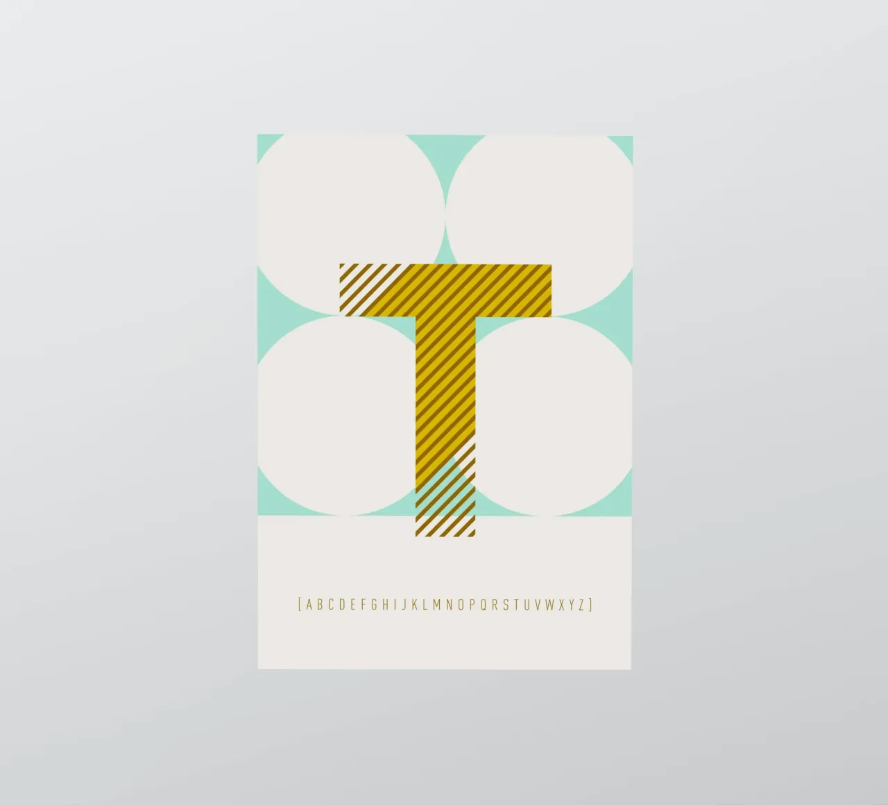 T Typeface Alphabet adesivo da lazydaypaper