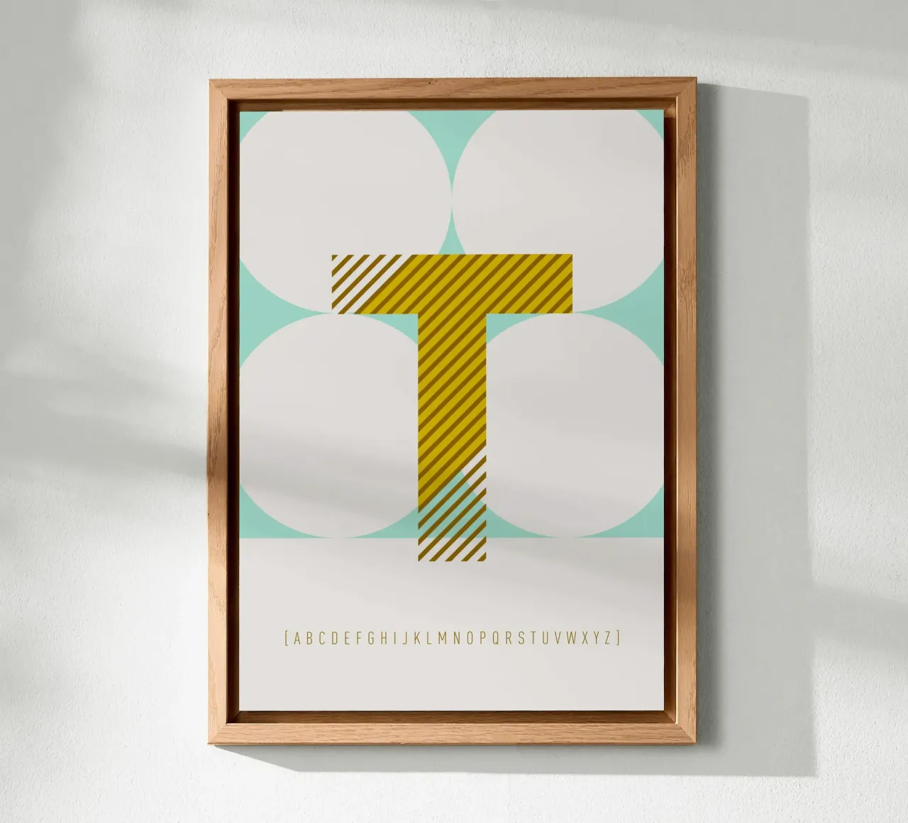 T Typeface Alphabet alluminio dibond da lazydaypaper