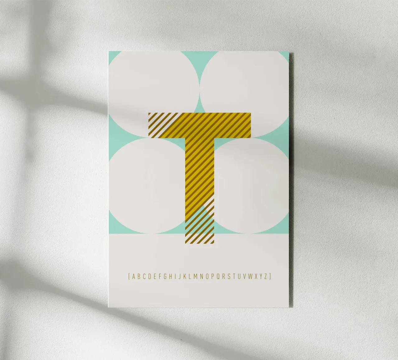 T Typeface Alphabet alluminio dibond da lazydaypaper