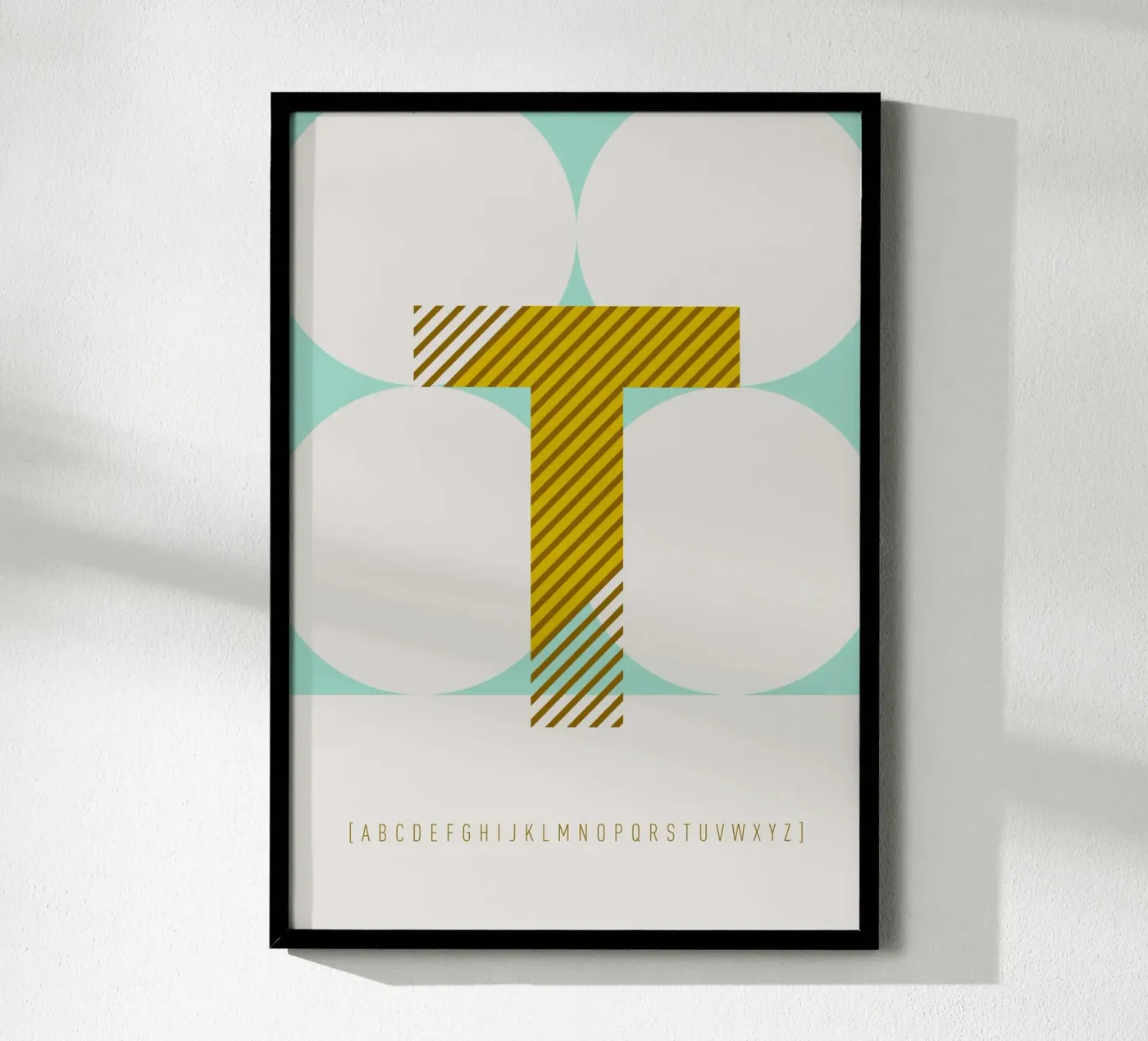 T Typeface Alphabet poster by lazydaypaper