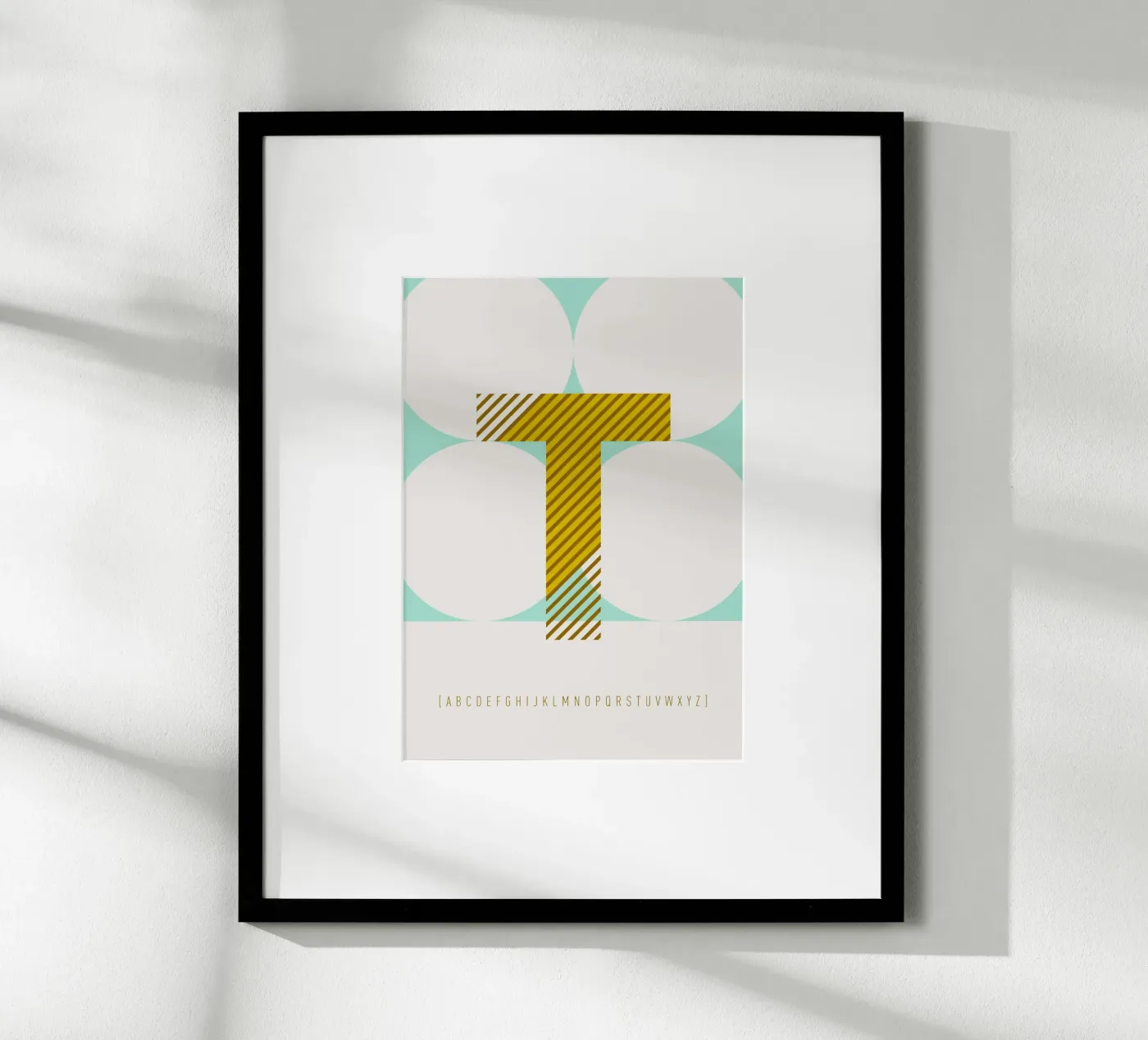 T Typeface Alphabet poster da lazydaypaper