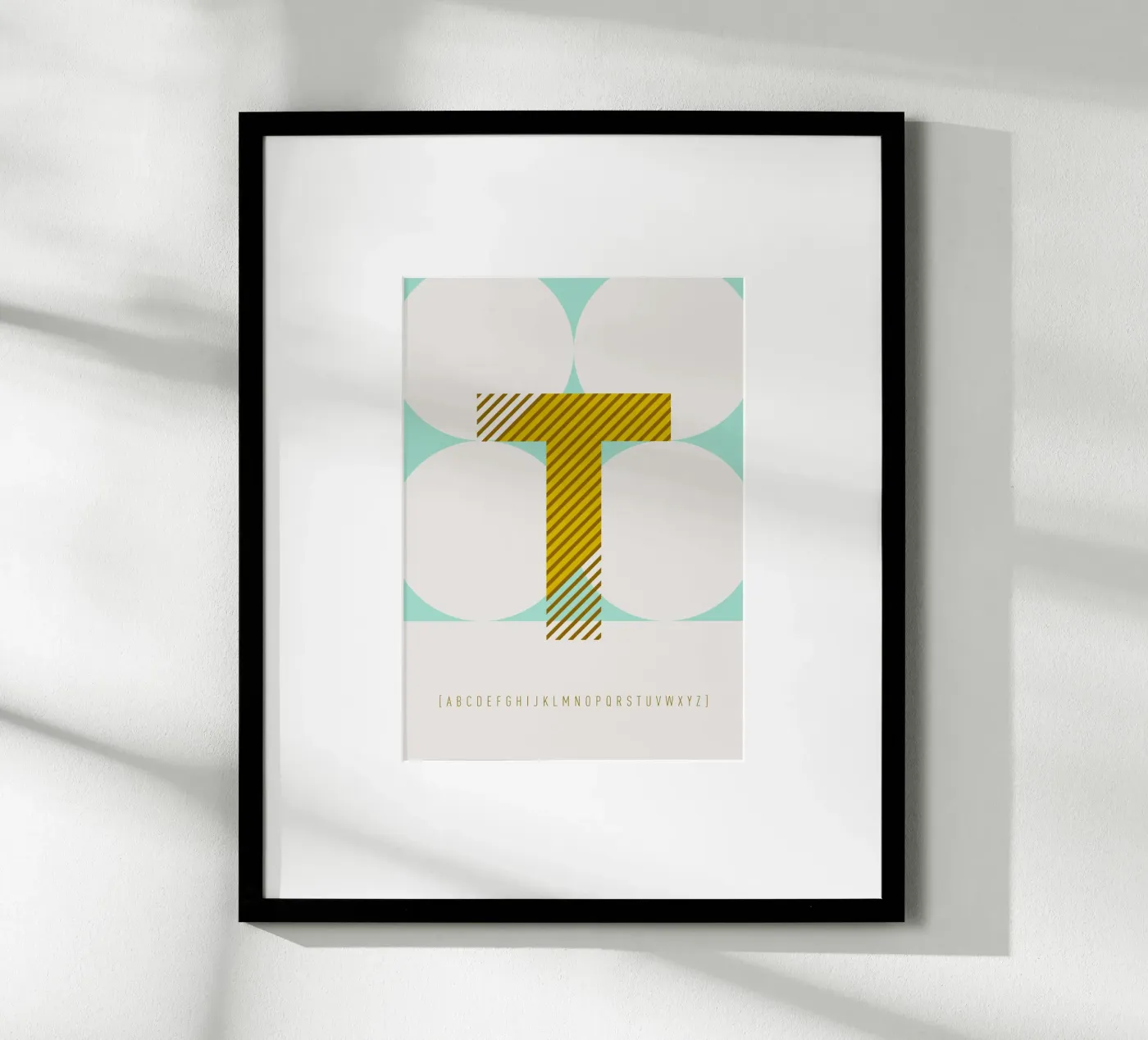 T Typeface Alphabet poster da lazydaypaper