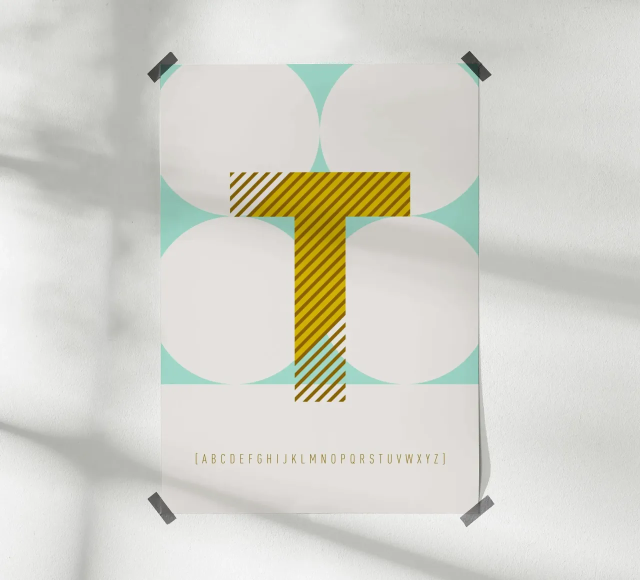 T Typeface Alphabet poster da lazydaypaper