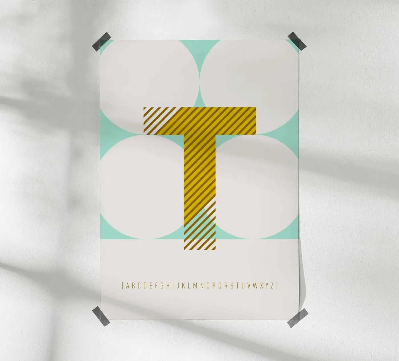 T Typeface Alphabet poster da lazydaypaper