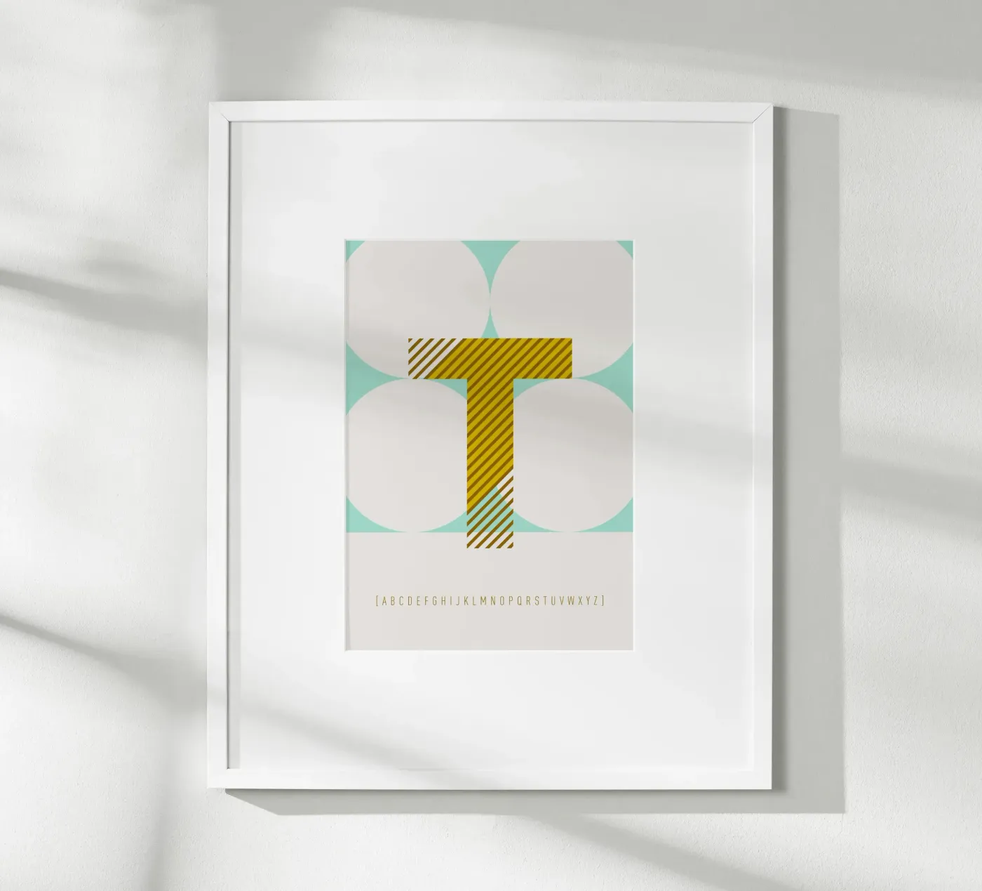 T Typeface Alphabet poster by lazydaypaper