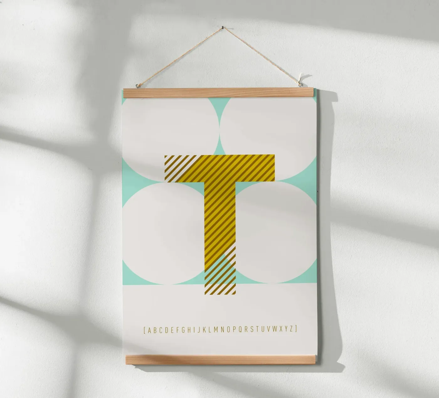 T Typeface Alphabet poster by lazydaypaper