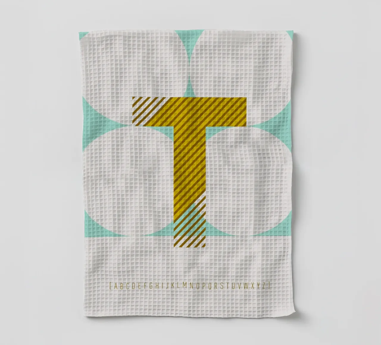 T Typeface Alphabet canovaccio da cucina da lazydaypaper