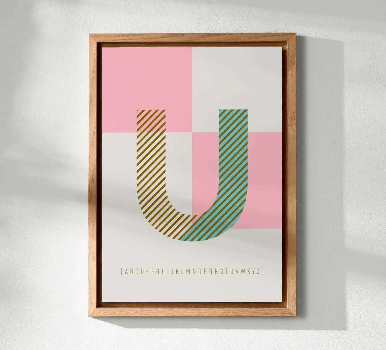 U Typeface Alphabet alluminio dibond da lazydaypaper