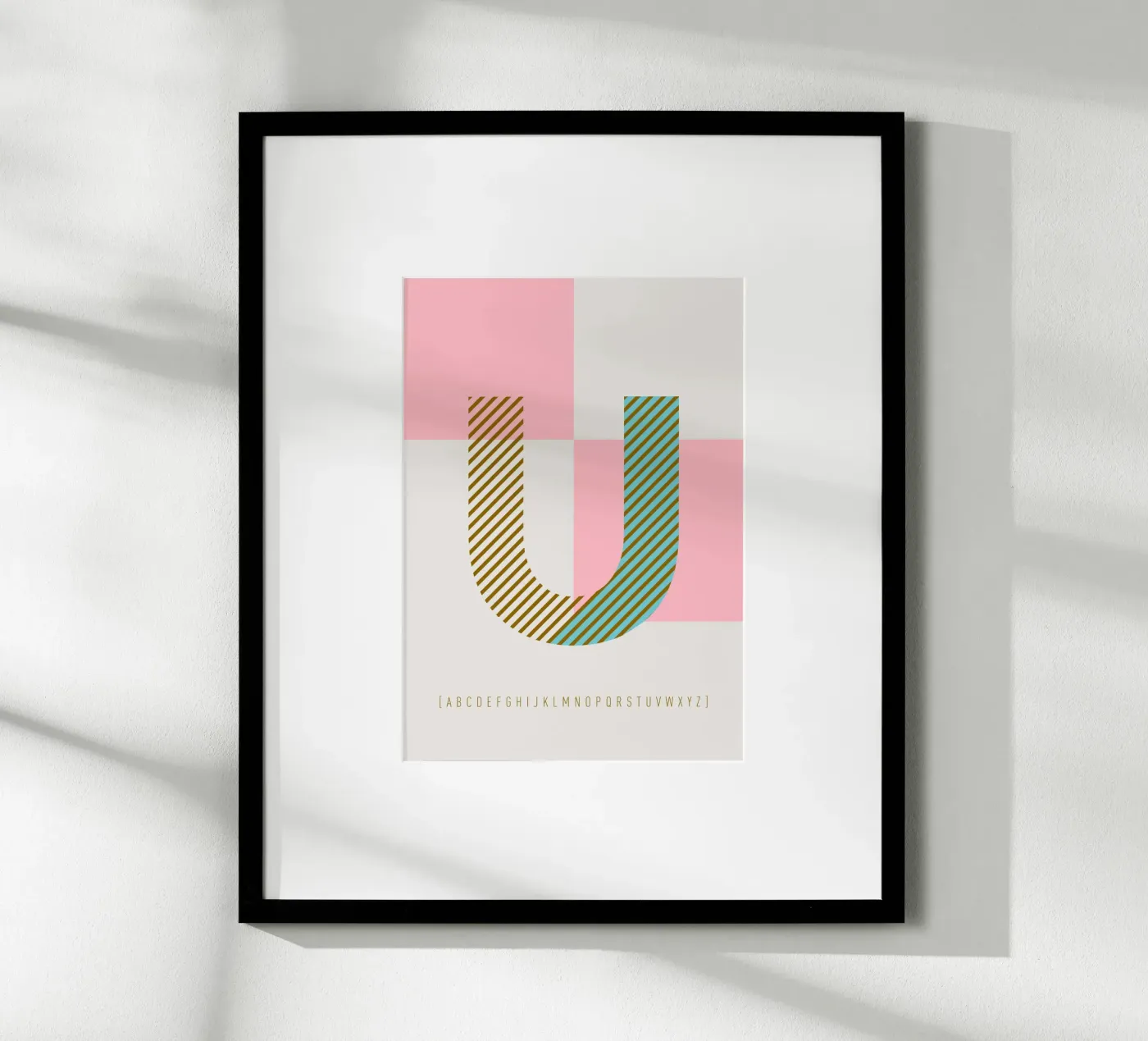 U Typeface Alphabet poster da lazydaypaper