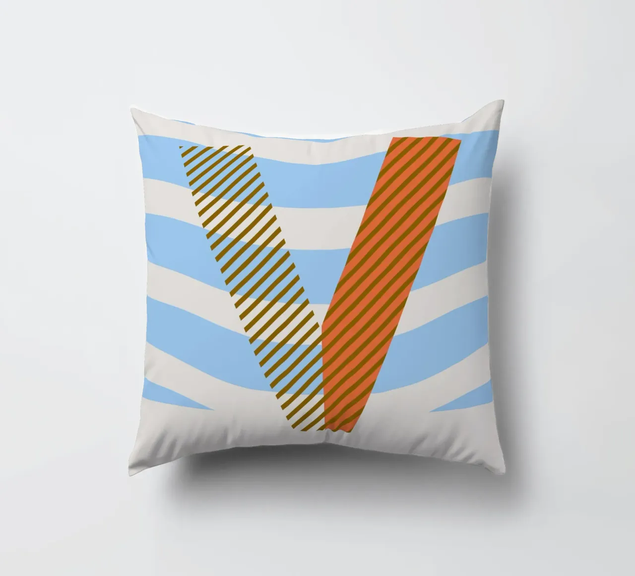 V Typeface Alphabet cuscino da lazydaypaper