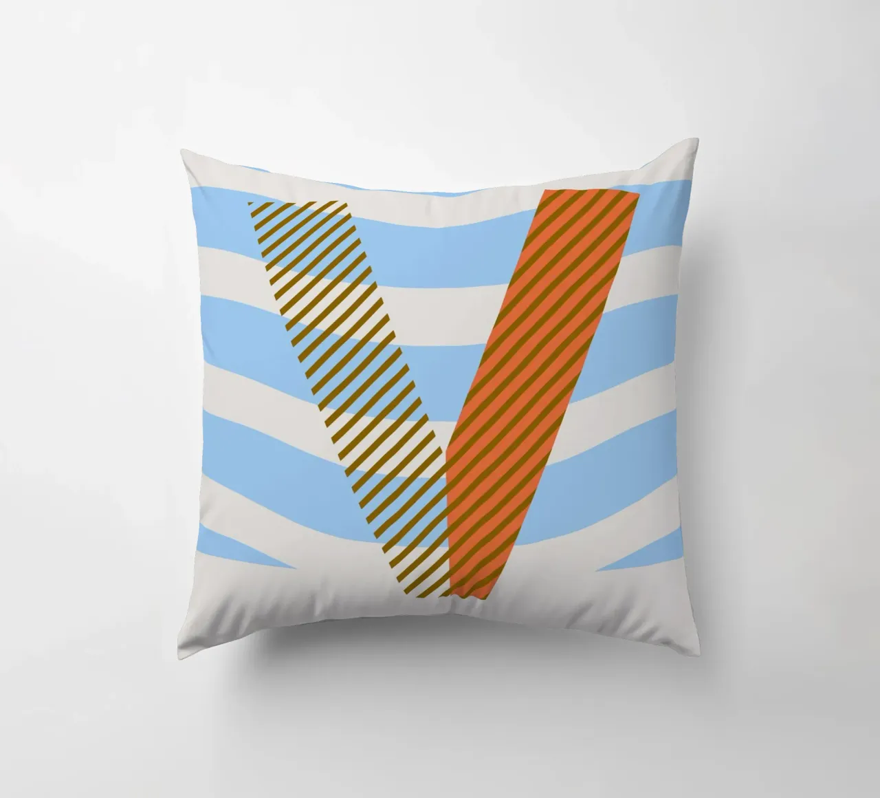 V Typeface Alphabet cuscino da lazydaypaper