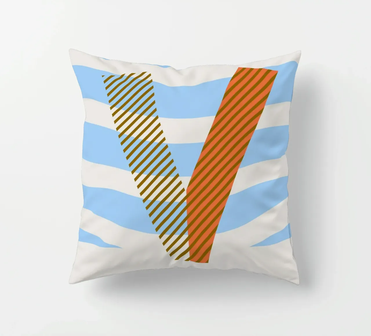 V Typeface Alphabet cuscino da lazydaypaper