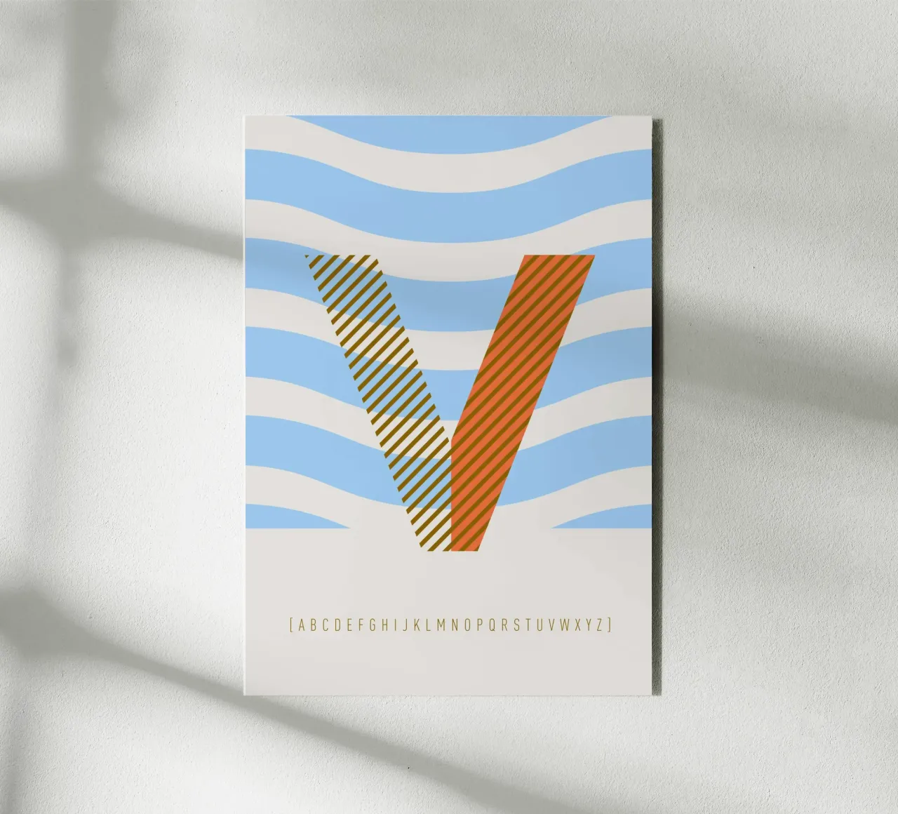 V Typeface Alphabet alluminio dibond da lazydaypaper