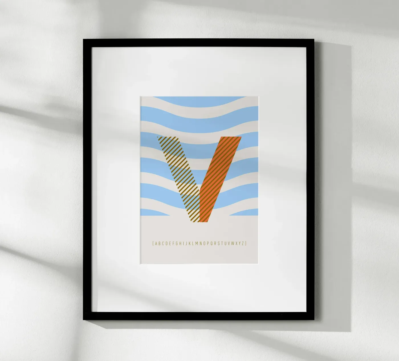 V Typeface Alphabet poster da lazydaypaper