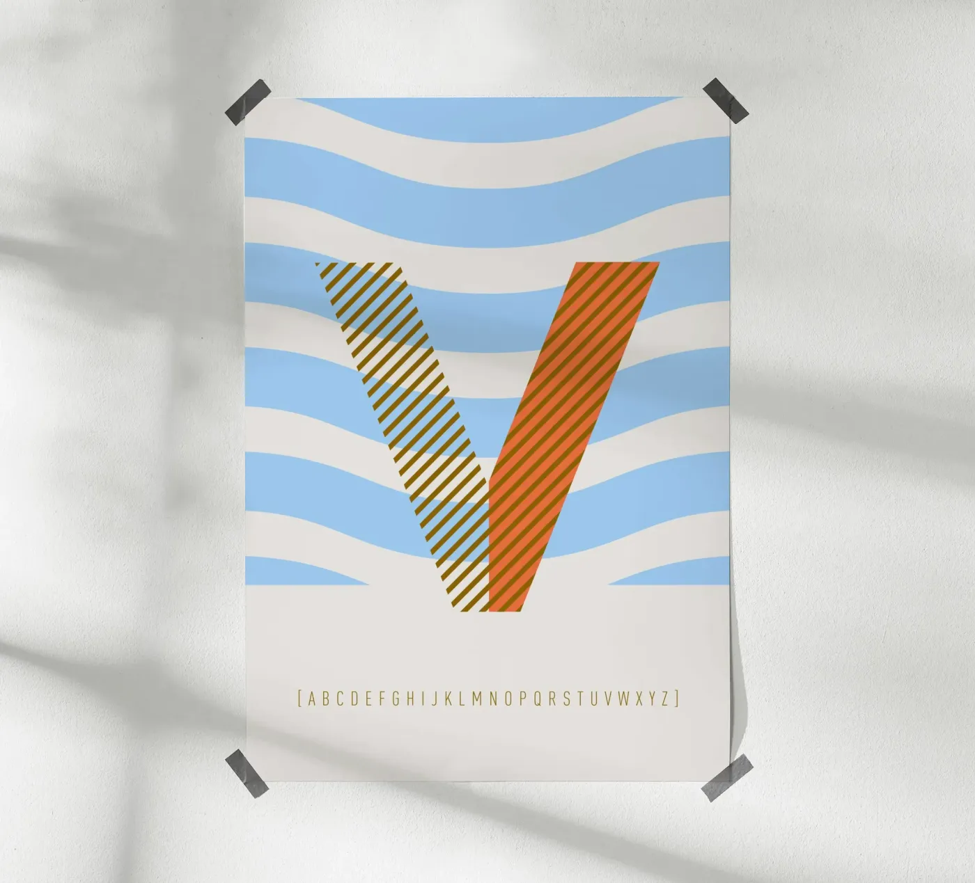 V Typeface Alphabet poster da lazydaypaper