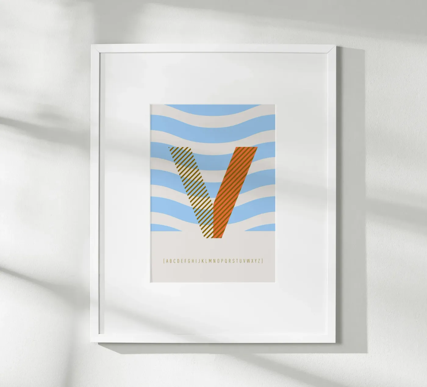 V Typeface Alphabet poster da lazydaypaper