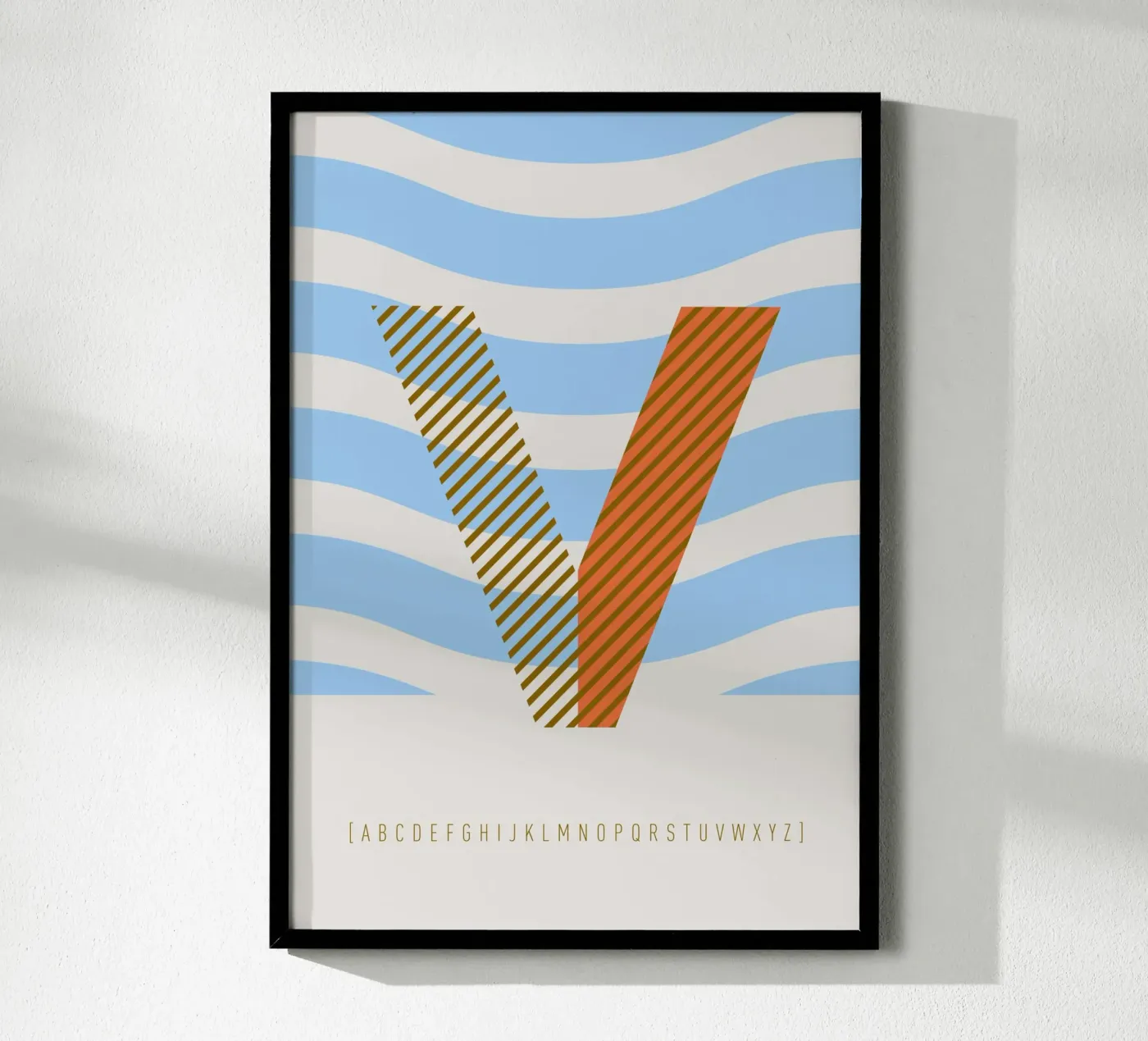 V Typeface Alphabet poster da lazydaypaper