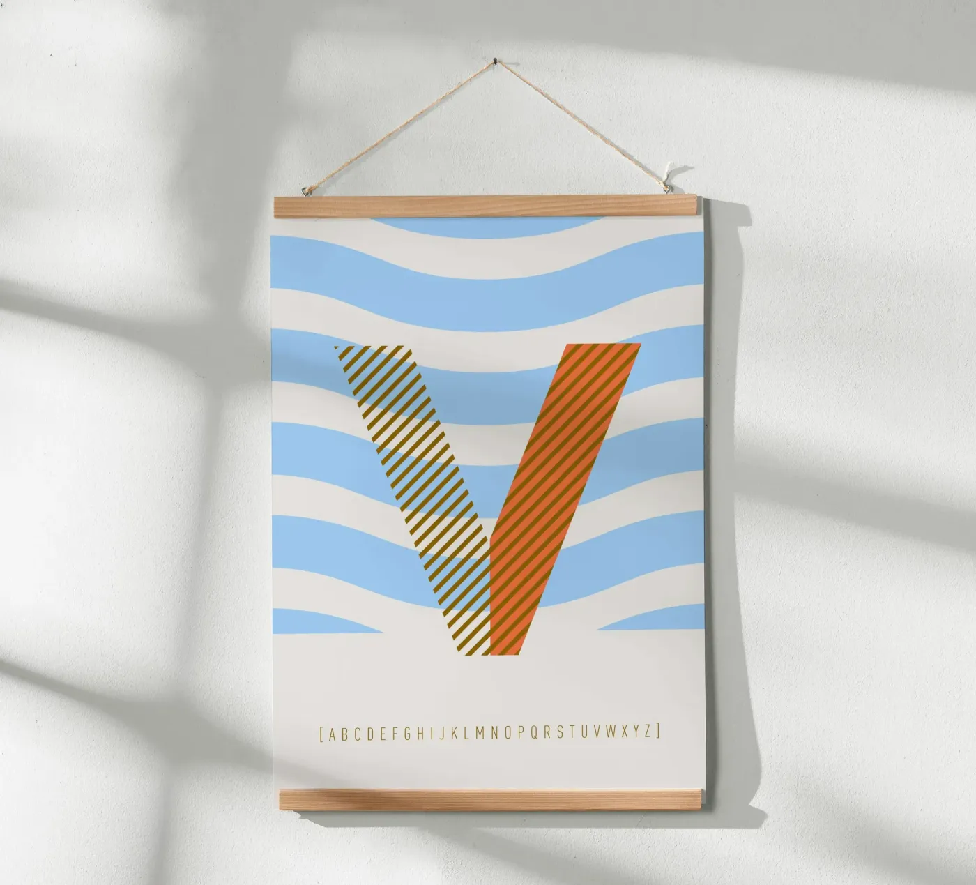 V Typeface Alphabet poster da lazydaypaper