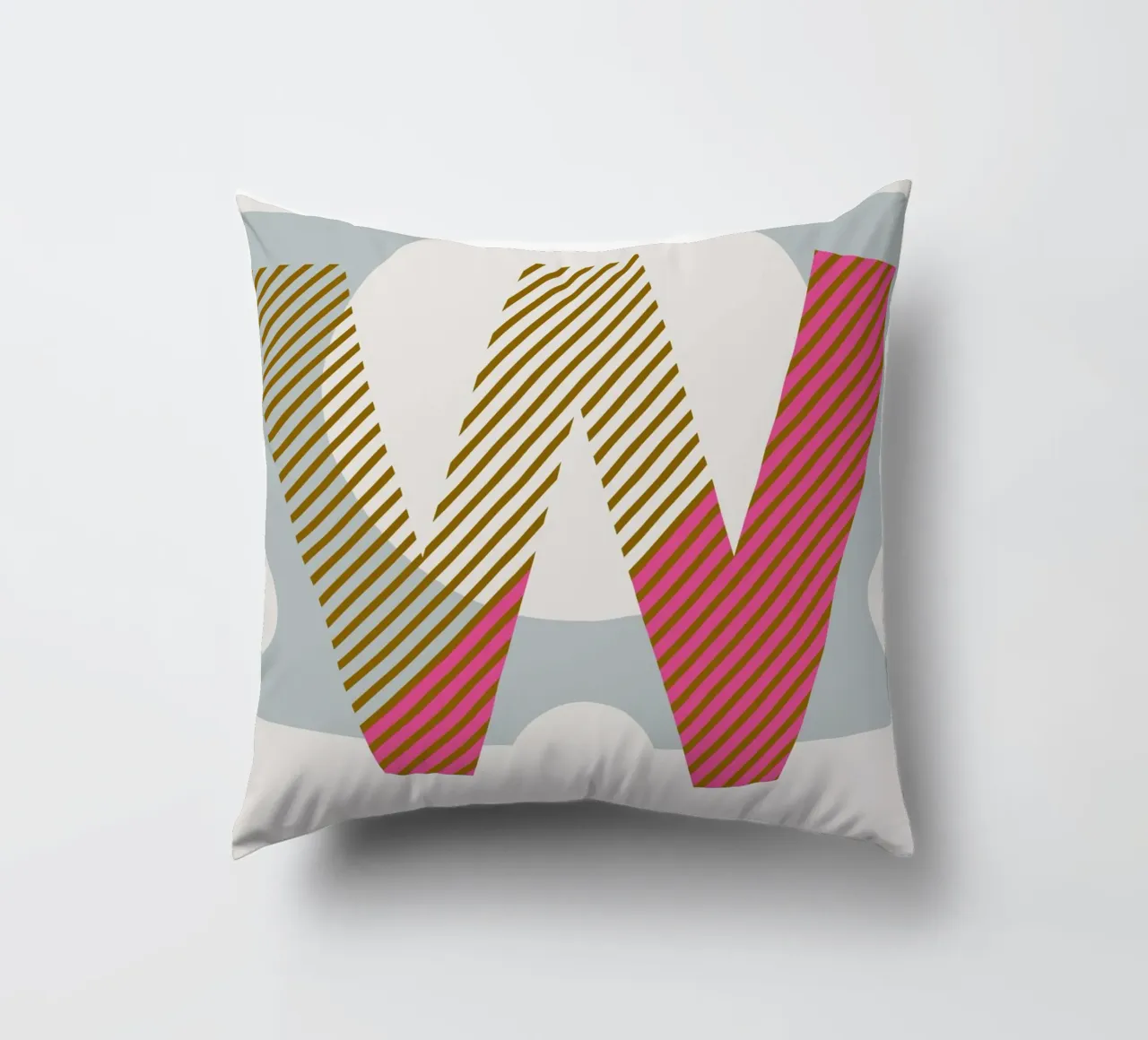 W Typeface Alphabet cuscino da lazydaypaper