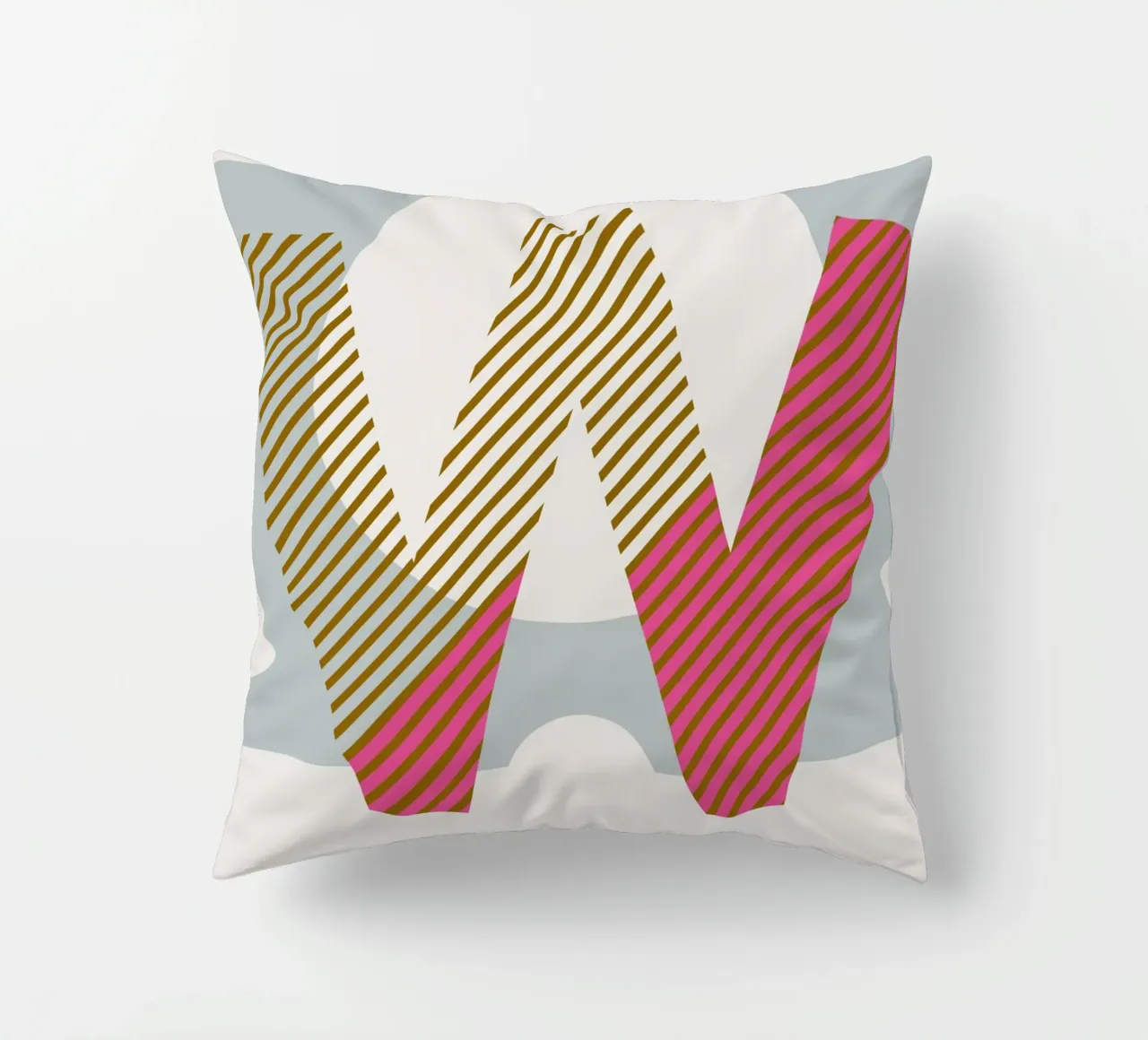 W Typeface Alphabet cuscino da lazydaypaper