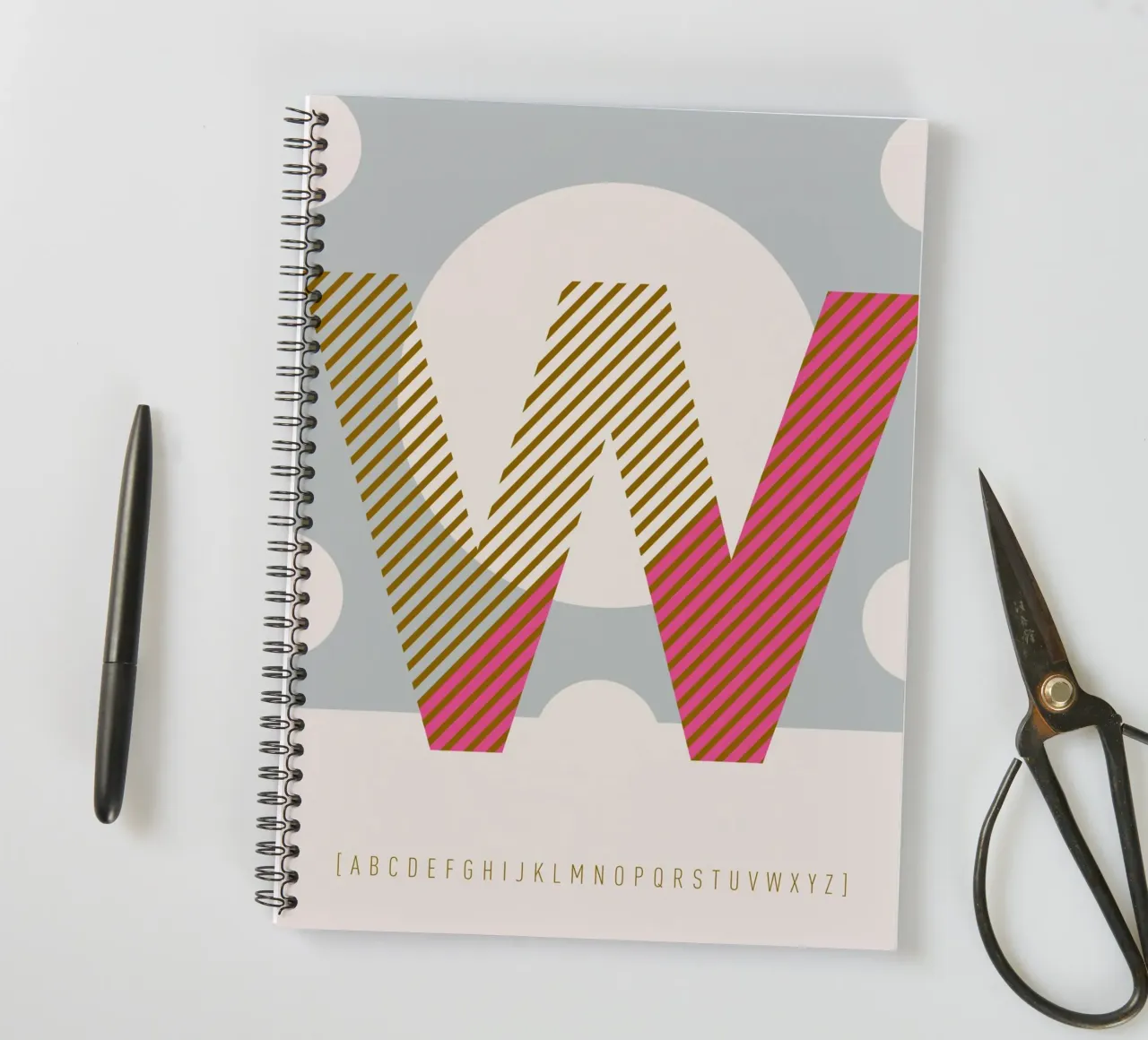 W Typeface Alphabet spiral notebook by lazydaypaper