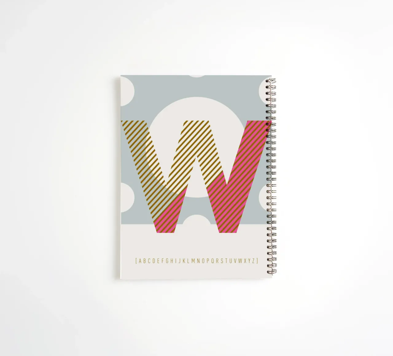 W Typeface Alphabet spiral notebook by lazydaypaper