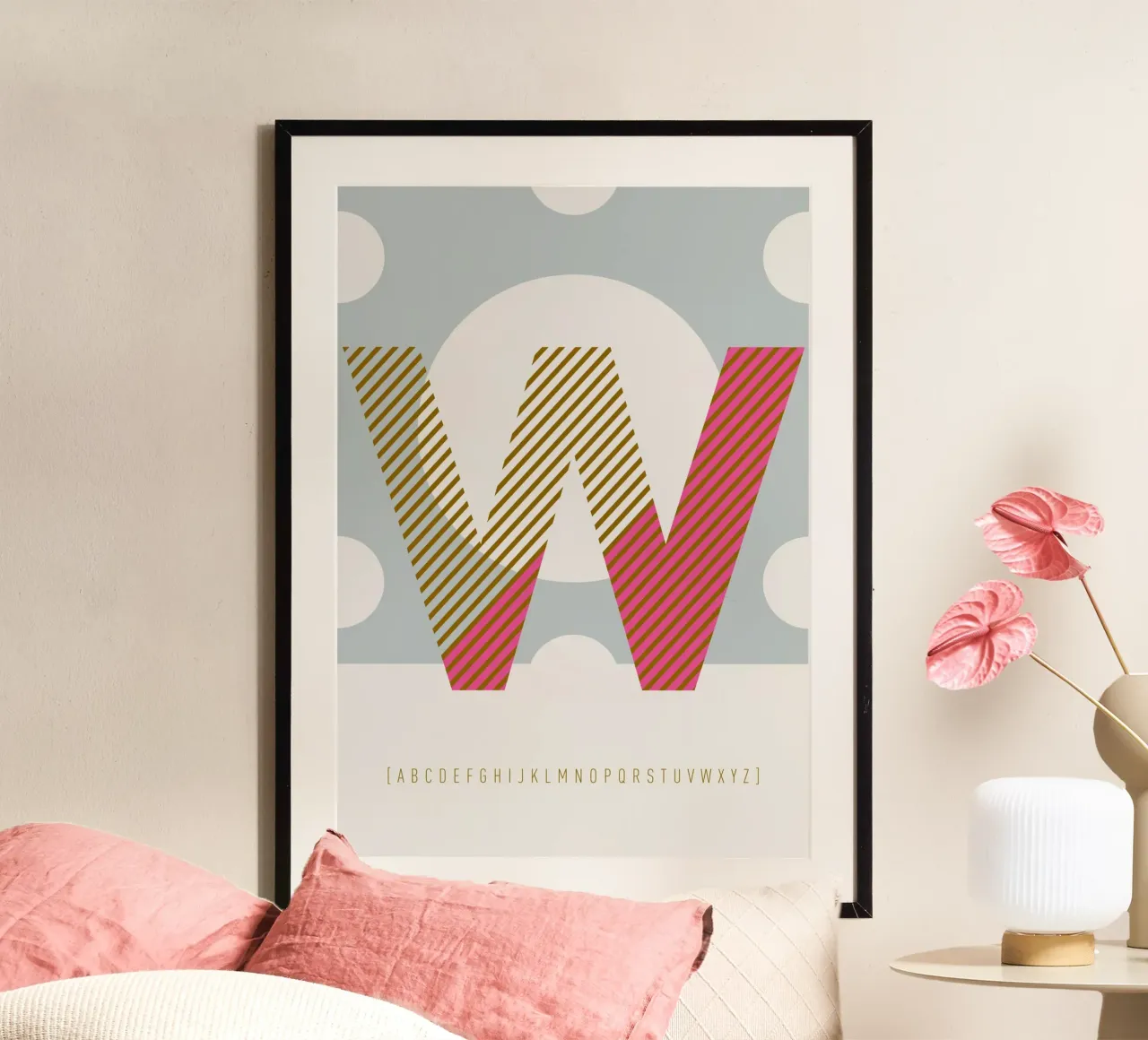 W Typeface Alphabet poster da lazydaypaper