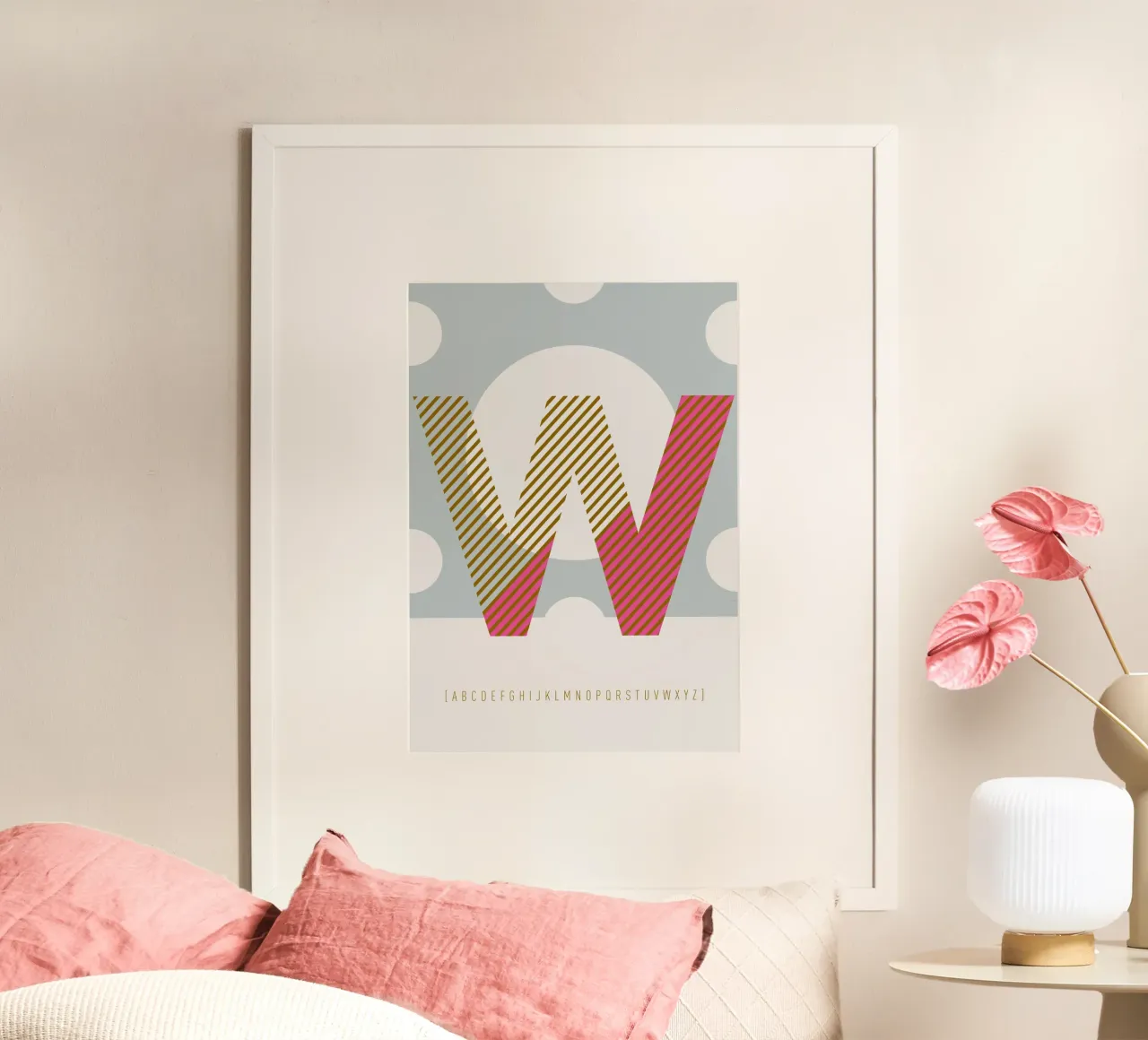 W Typeface Alphabet poster da lazydaypaper