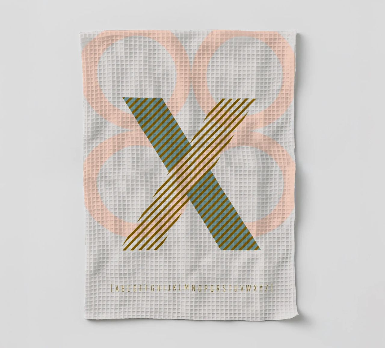 X Typeface Alphabet canovaccio da cucina da lazydaypaper