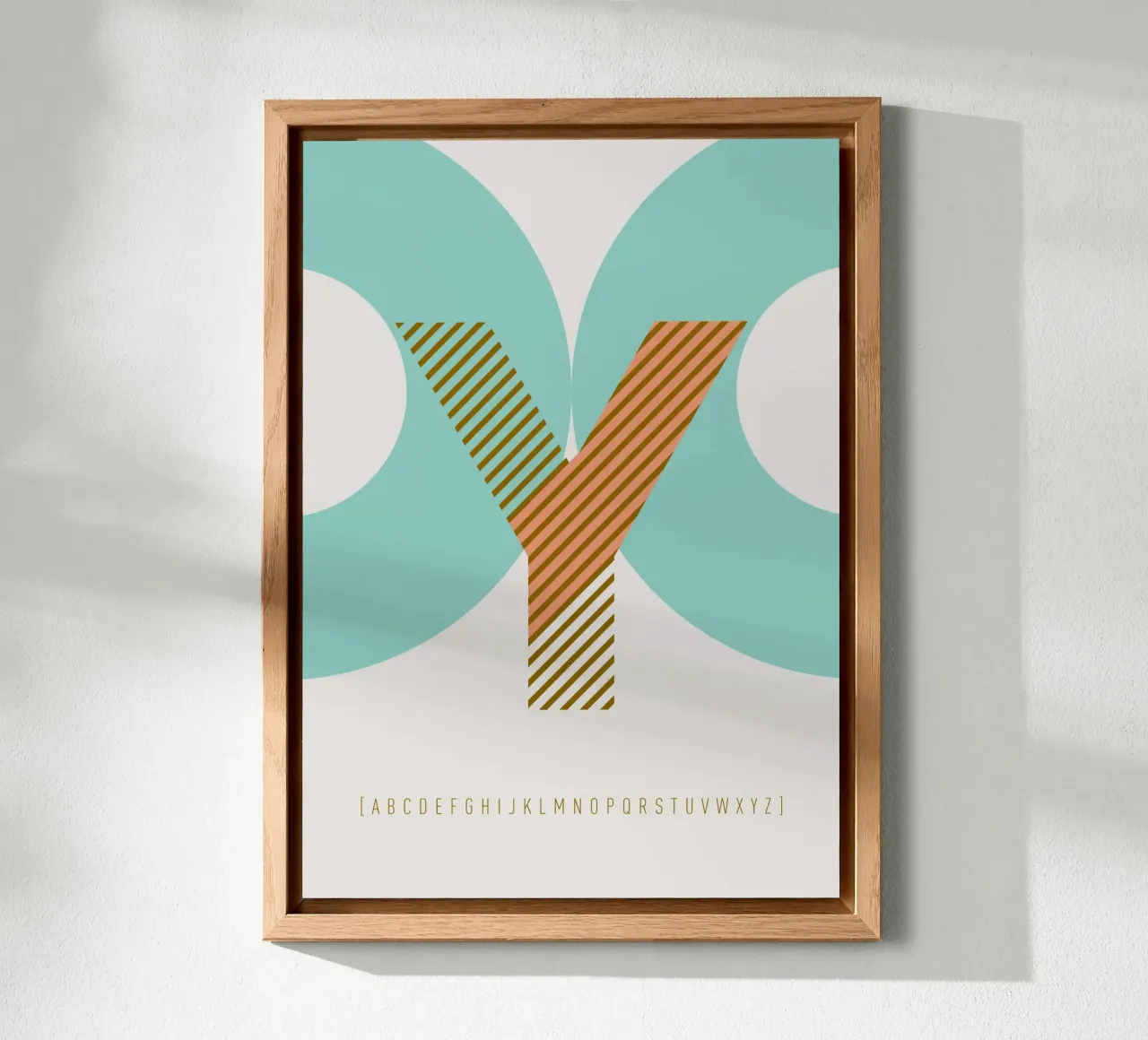 Y Typeface Alphabet alluminio dibond da lazydaypaper
