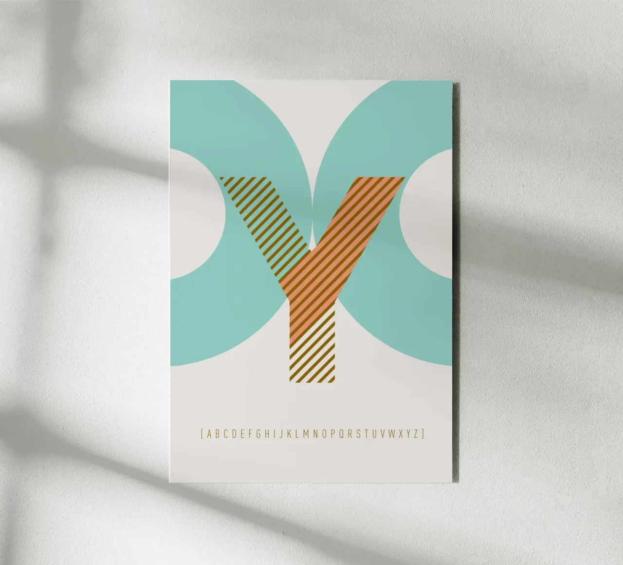Y Typeface Alphabet alluminio dibond da lazydaypaper