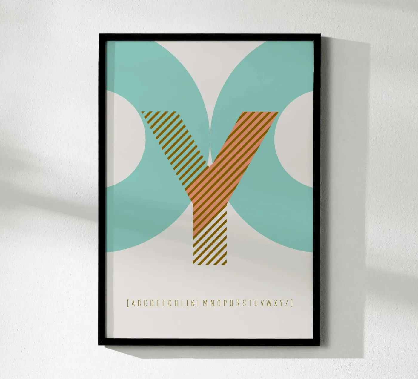 Y Typeface Alphabet poster da lazydaypaper