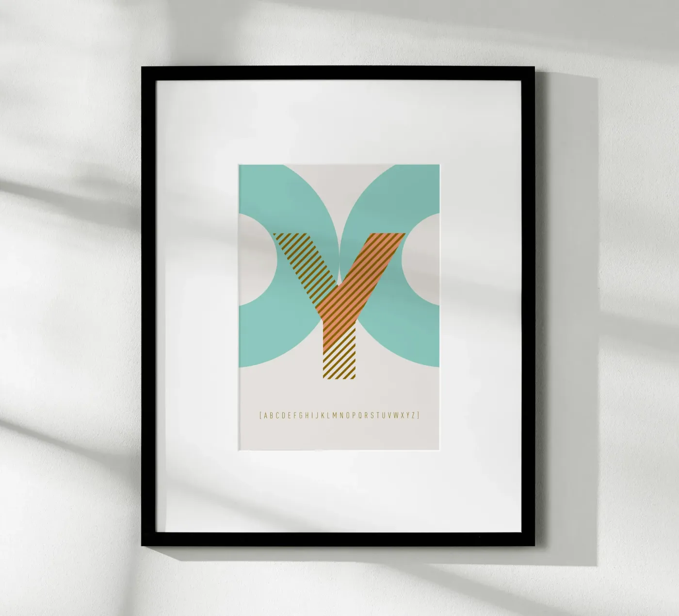 Y Typeface Alphabet poster da lazydaypaper