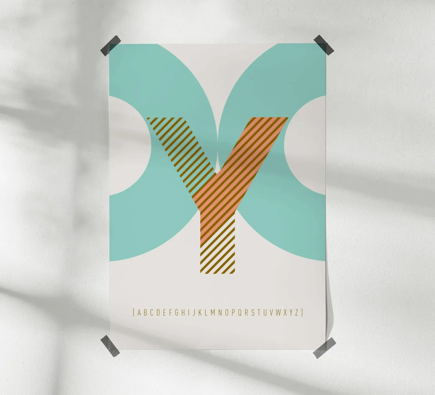 Y Typeface Alphabet poster da lazydaypaper
