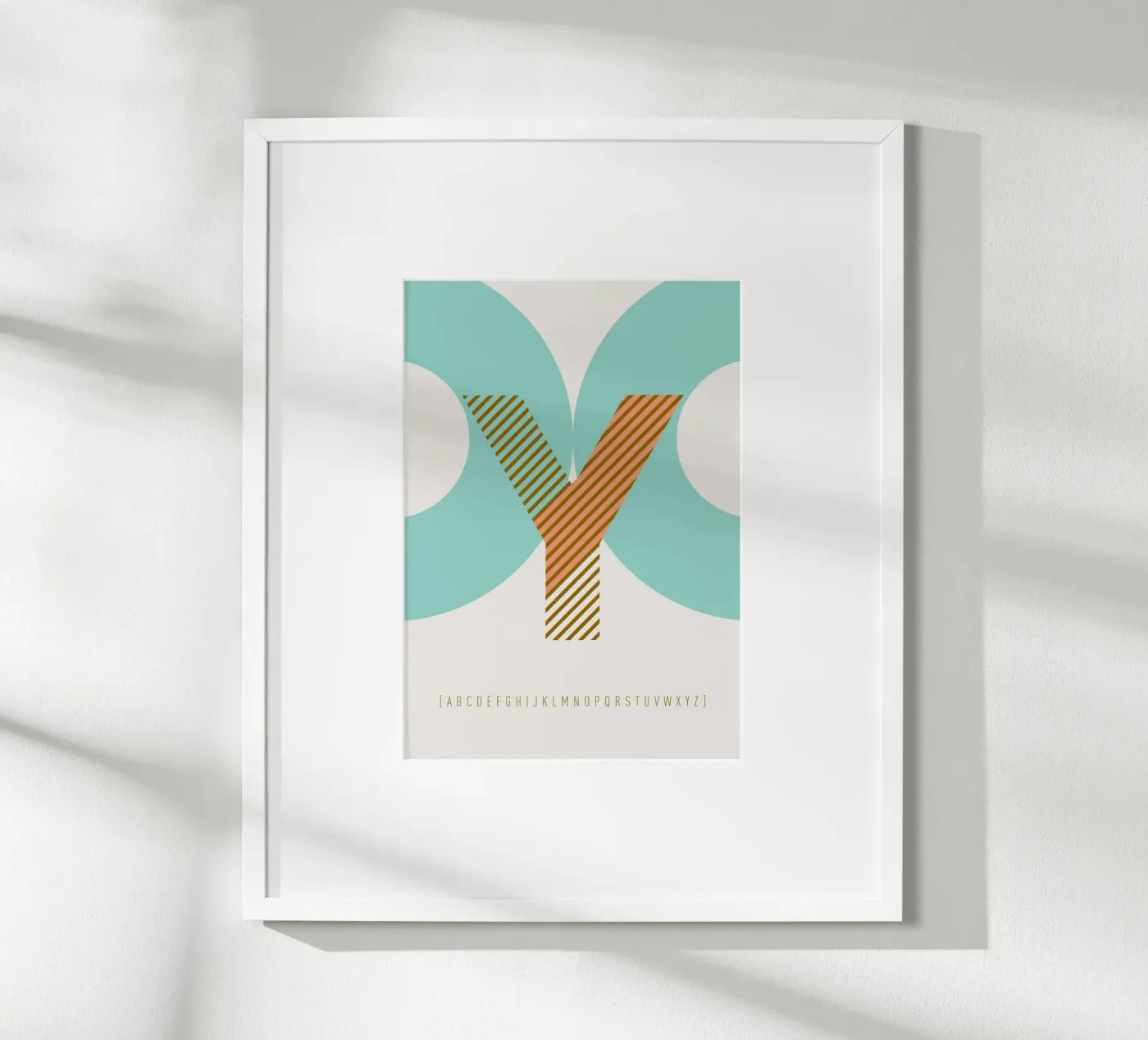 Y Typeface Alphabet poster da lazydaypaper