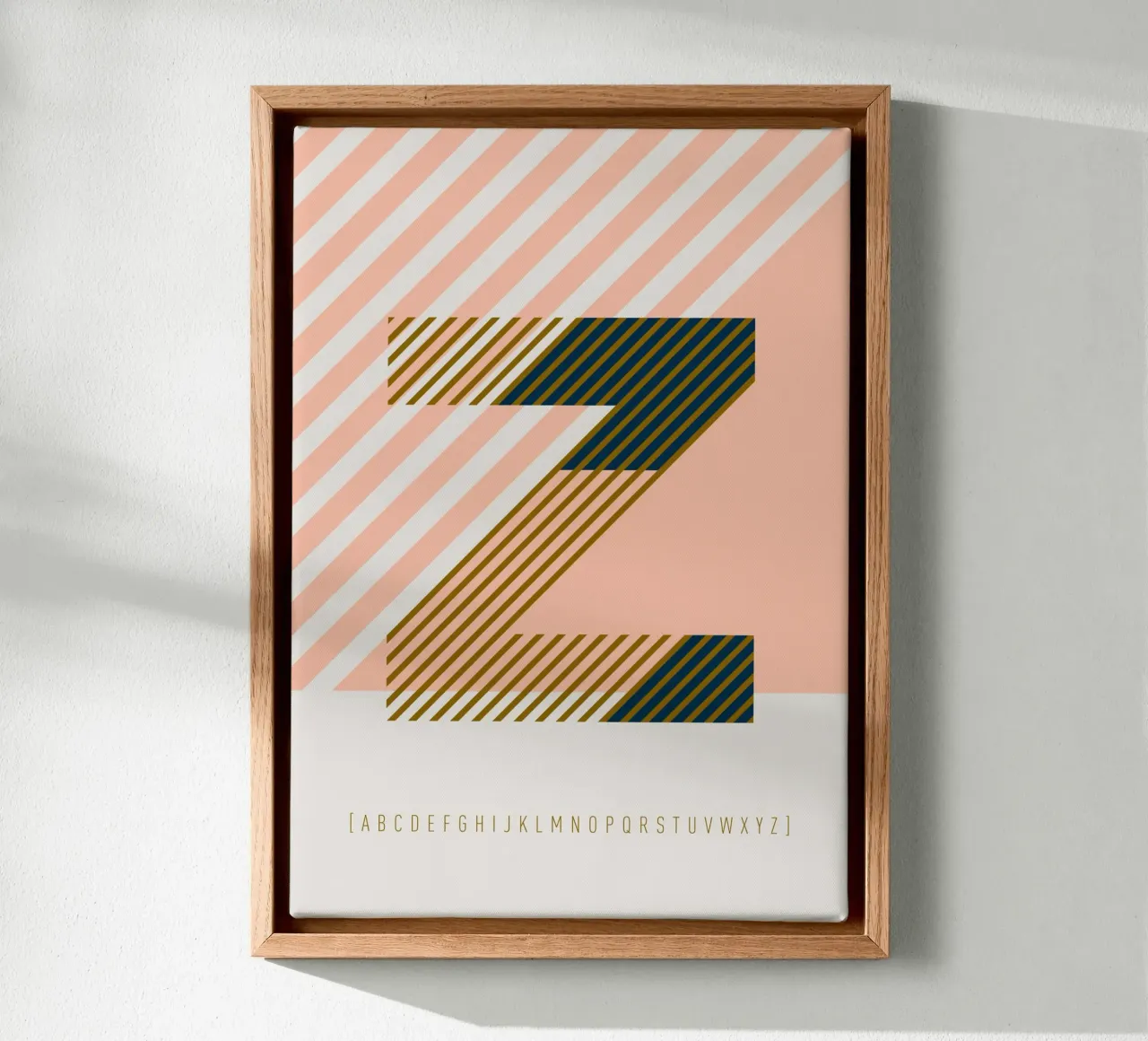 Z Typeface Alphabet tela con Cornice a cassetta da lazydaypaper