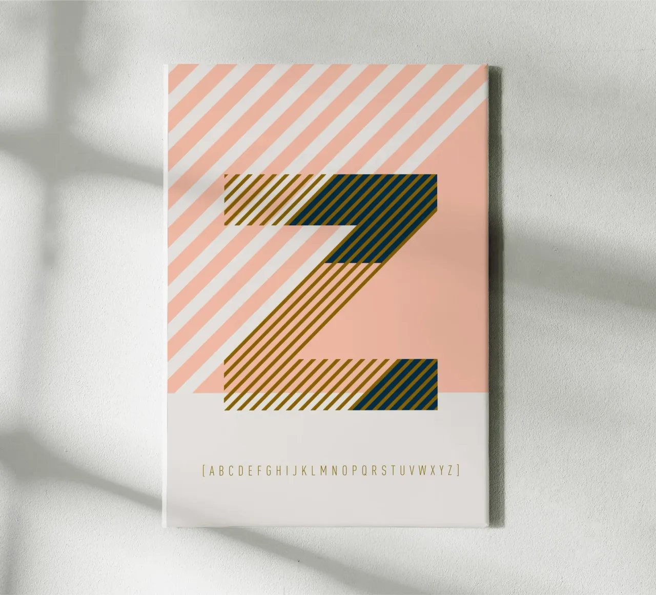 Z Typeface Alphabet tela con Cornice a cassetta da lazydaypaper